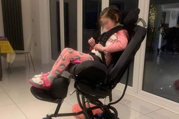 A brand-new mobility chair for young girl